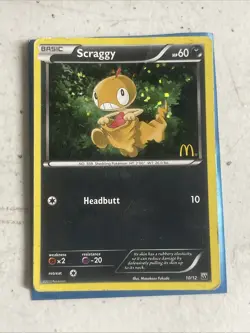 Pokemon TCG McDonald's Promo - 2012 - Scraggy #10/12 Stamped Holo Card - Image 1