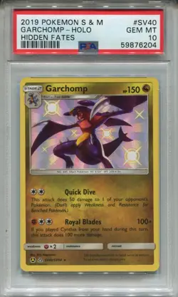 Pokemon Sun & Moon Hidden Fates Shiny Vault Card SV40 Garchomp PSA 10 - Image 1