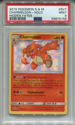 Pokemon Sun & Moon Hidden Fates Shiny Vault Card SV7 Charmeleon PSA 9 - Image 1