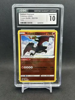 RADIANT CHARIZARD CGC 10 2023 POKEMON SWORD & SHIELD CROWN ZENITH #020/159 HOLO - Image 1