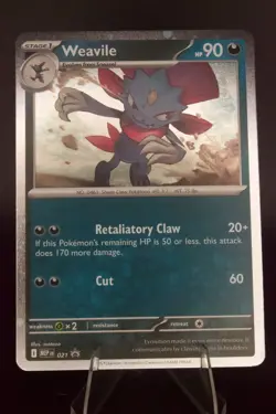 Weavile Holo 021 Black Star Promo 21 Pokemon Phantasmal Flames 3 Pack Blister - Image 1