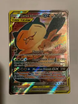 Pokemon TCG Eevee & Snorlax GX SM169 Alt Art Tag Team Sun & Moon Promo NM/Mint - Image 1