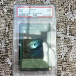 Yugioh DARK HOLE 1st Ed New Super Rare LOB-052 PSA 9 Mint wow BGS CGC Blue Eyes - Image 2