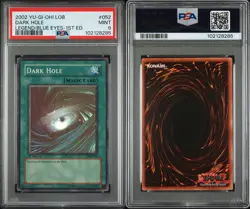 Yugioh DARK HOLE 1st Ed New Super Rare LOB-052 PSA 9 Mint wow BGS CGC Blue Eyes - Image 5