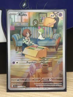 Pokemon TCG Ralts Scarlet & Violet Holo Illustration Rare Card 211/198 - Image 1