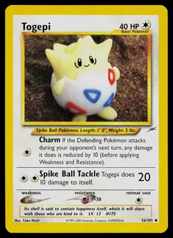Pokemon Card - Togepi Neo Destiny 56/105 Uncommon Non Holo - Image 1