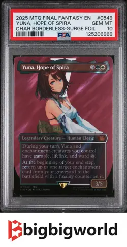 2025 MTG Final Fantasy EN Borderless Surge Foil #0549 Yuna Hope of Spira PSA 10 - Image 1