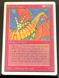 Magic the Gathering MTG Unlimited Shivan Dragon NM (Beta Bob) - Image 1