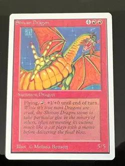 Magic the Gathering MTG Unlimited Shivan Dragon NM (Beta Bob) - Image 3