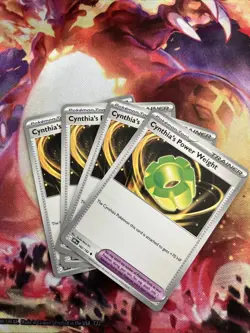 Pokemon TCG 4x Cynthia’s Power Weight Playset Tool Destined Rivals 162/182 - Image 1