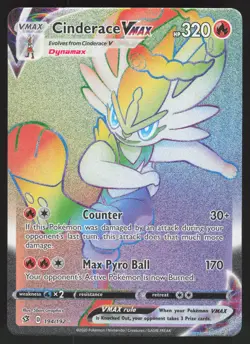 Cinderace VMAX 194/192 Secret Rare Pokemon TCG SWSH02: Rebel Clash NM - Image 1