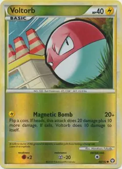Pokemon - Voltorb - 83/102 - Common - Reverse Holo - HS Triumphant - NM - Image 1