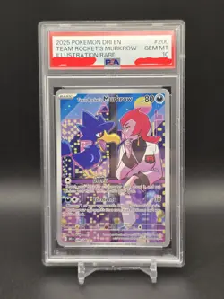 POKEMON 2025 Destined Rivals Illust. Rare TEAM ROCKET'S MURKROW #200 PSA 10 Gem - Image 1