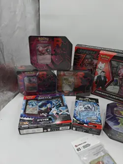 Pokemon Sealed Lot Rockets Tin Mewtwo Box Battle Deck Diancie 26 Booster Packs - Image 3