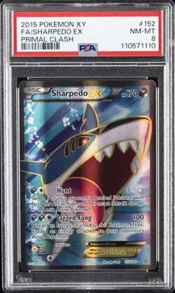 2015 POKEMON XY PRIMAL CLASH #152 FULL ART/SHARPEDO EX PSA 8 - Image 1