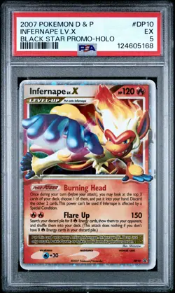 2007 POKEMON DIAMOND & PEARL BLACK STAR PROMO HOLO #DP10 INFERNAPE LV.X PSA 5 - Image 1