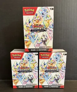 Lot of 3 Pokemon Prismatic Evolution Booster Bundles Factory Sealed Free Ship - Image 1