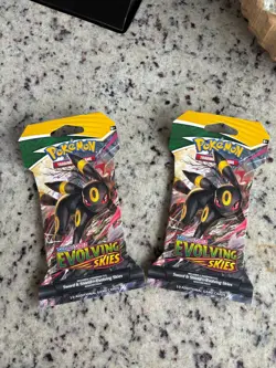 Pokemon TCG - Evolving Skies Sleeved Booster Pack New Sealed (2x) - Image 1