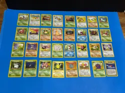 Complete Pokemon Jungle Unlimited Uncommon and Common 32 Card Set 33-64 LP- NM - Image 1