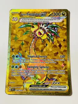 Pokemon TCG Alolan Exeggutor EX 248/191 Gold Hyper Rare Holo Surging Sparks Card - Image 3