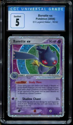 Banette EX Holo 85/92 EX Legend Maker CGC 5 Pokemon Card English - Image 1