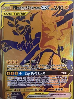 Pokemon Pikachu & Zekrom GX SM248 Holo Card Tag Team Promo - Image 1