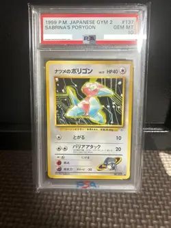 PSA 10 Sabrina's Porygon Pokemon Card Japanese GYM 2 #137 1999 GEM MINT JPN - Image 1