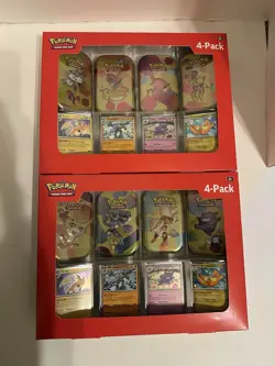 2 Pokemon Scarlet & Violet 4pk Mini Tins w/ 4 Promo cards Sealed - Image 1