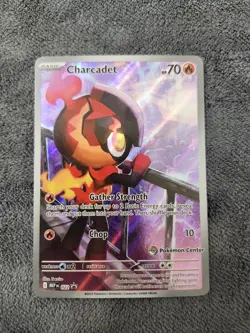 Pokemon TCG Charcadet Pokemon Center Exclusive Promo 22 Phantasmal Flames ETB. - Image 1