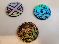 Pokemon TCG : 3x OFFICIAL Coin Lot - Brand New - Lycanroc, Manaphy, Metagross - Image 1