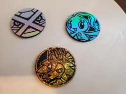 Pokemon TCG : 3x OFFICIAL Coin Lot - Brand New - Lycanroc, Manaphy, Metagross - Image 2