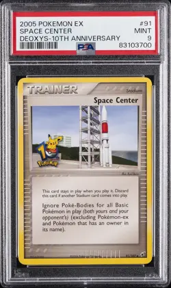 2005 POKEMON EX DEOXYS 10TH ANV #91 SPACE CENTER PSA 9 - Image 1