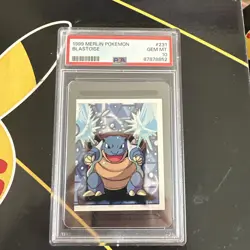 Merlin 1999 Pokemon Blastoise #231 Pokemon Sticker Psa 10 GEM MINT - Image 1