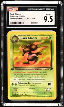 Dark Gloom 36/82 1st Edition Pokemon Team Rocket CGC 9.5 Mint+ - Image 1