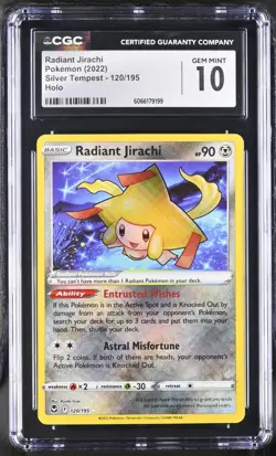 RADIANT JIRACHI 120/195 - POKEMON TCG HOLO SILVER TEMPEST 2022 CGC 10 - Image 1