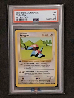 1999 Pokemon Game Base Set #39 Porygon 1st Edition Shadowless PSA 7 NM - Image 1