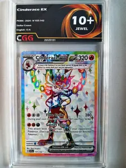 Carte pokemon ENGLISH Cinderace ex (SCR 157) Stellar Crown CGG 10+ 26520101 - Image 1