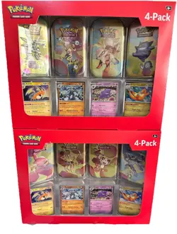 NEW Pokemon 4 Mini Tins 4 Promo Cards Bundle 151 Sam's Club IN HAND - Image 3