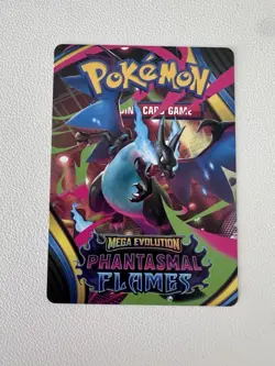 Phantasmal Flames Mega Charizard X ex Trainer Tips Art Card Pokemon + Checklist - Image 1