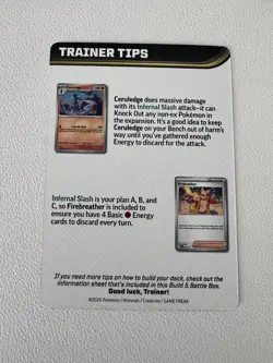 Phantasmal Flames Mega Charizard X ex Trainer Tips Art Card Pokemon + Checklist - Image 2
