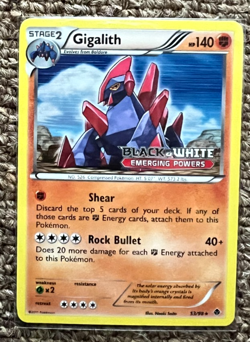 GIGALITH 53/98 HOLO BLACK & WHITE EMERGING POWERS PREREALEASE POKEMON CARD NM - Image 1