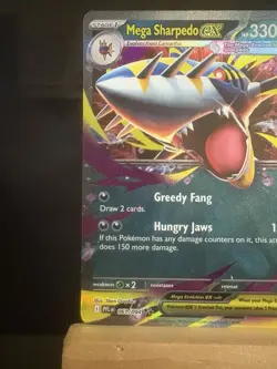 MEGA SHARPEDO EX 061/094 Phantasmal Flames NM Double Holo Rare Pokemon TCG Card - Image 2