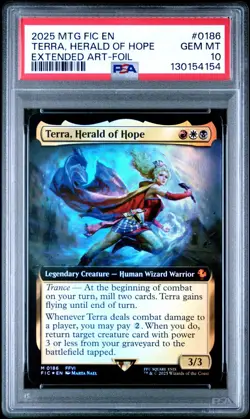 Terra, Herald of Hope (Extended Art) #186 FOIL Final Fantasy MTG PSA 10 (Pop 3) - Image 1