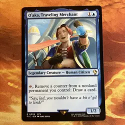 MTG O'aka, Traveling Merchant Commander: FINAL FANTASY Near-Mint Blue Rare!! - Image 1