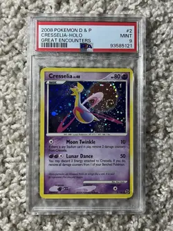 Cresselia Holo PSA 9 Pokemon 2008 D&P Great Encounters 2/106 Moon Swirl POP 91 - Image 1