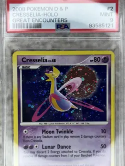 Cresselia Holo PSA 9 Pokemon 2008 D&P Great Encounters 2/106 Moon Swirl POP 91 - Image 2