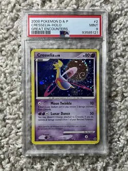 Cresselia Holo PSA 9 Pokemon 2008 D&P Great Encounters 2/106 Moon Swirl POP 91 - Image 3