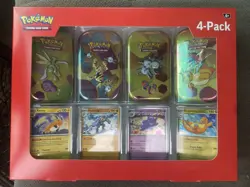 Pokemon TCG 151 Mini Tins 4 Pack + 4 Promos NIB Sealed Sams Club Exclusive NEW - Image 1