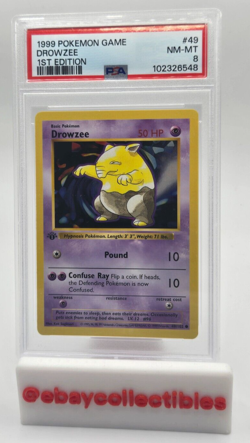 PSA 8 Pokemon 1999 Shadowless 1st Edition Base Set Drowzee #49 - Image 1
