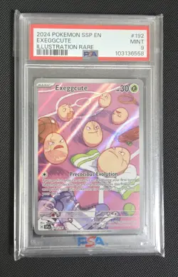 2024 Pokemon Surging Sparks Exeggcute Illustration Rare #192/191 Mint PSA 9 - Image 1